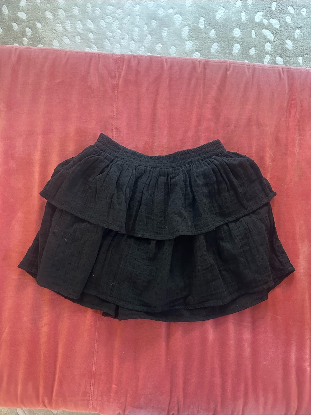 Girls' Black Tiered Ruffle Skirt - Lightweight Circle Skirt
